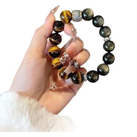 Obsidian and Goldstone Good Luck Bracelet