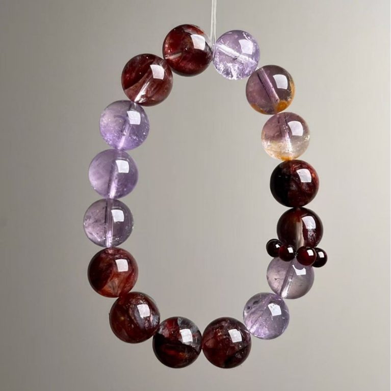 Amethyst Red Resin Flower Bracelet